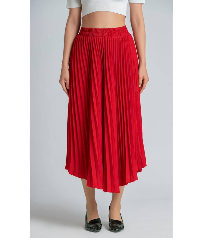     			aask - Red Polyester Women's Flared Skirt ( Pack of 1 )