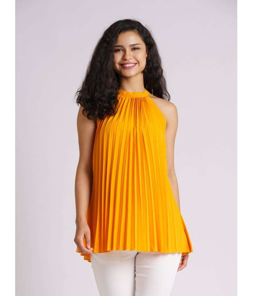 aask Women's Polyester A-Line Top ( Yellow ) aask Women's Polyester A-Line Top ( Yellow )