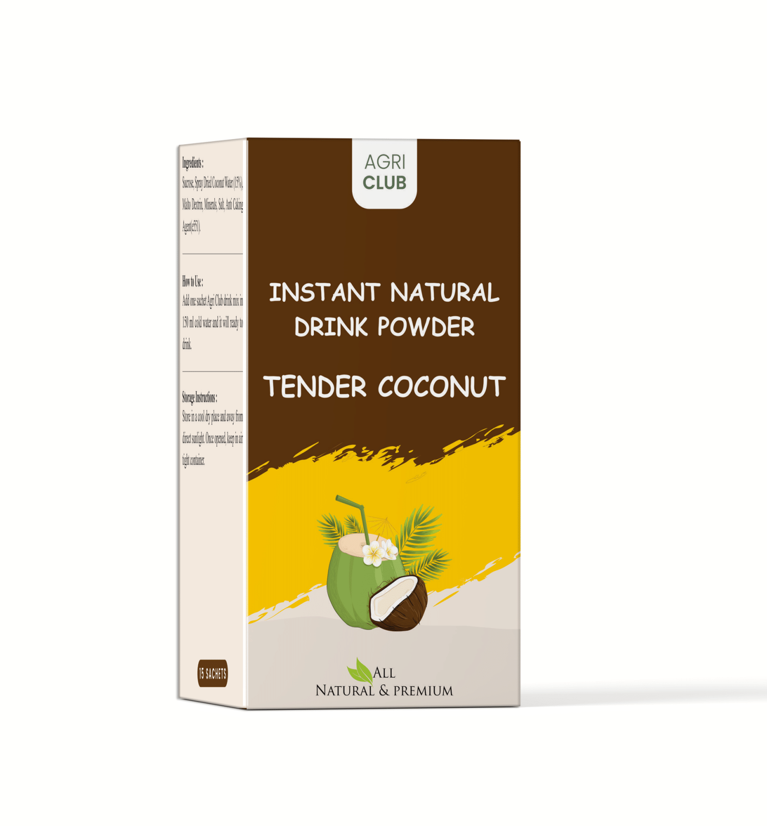     			Agri Club TenderCoconut Drink Powder Instant Mix 15 Sachets 225 gm
