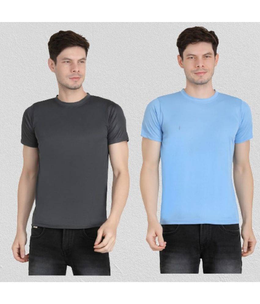 Ben Toi Pack of 2 Polyester Regular Fit Men's T-Shirt ( Sky Blue ) Ben Toi Pack of 2 Polyester Regular Fit Men's T-Shirt ( Sky Blue )