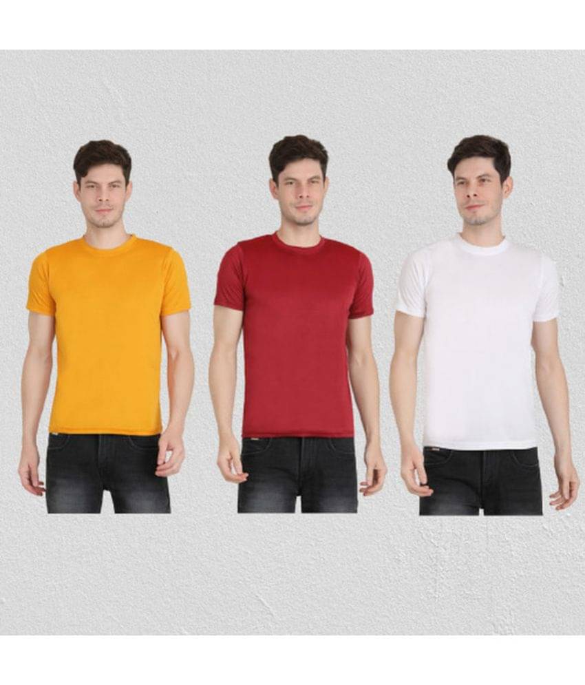     			Ben Toi Pack of 3 Polyester Regular Fit Men's T-Shirt ( Yellow )