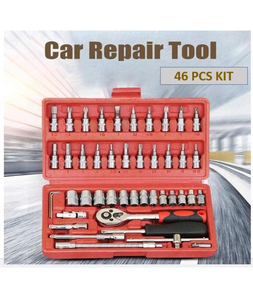     			FLEXIM 46Pcs Wrench Socket Screwdriver Set For Car/Motorcycle & Home Repairing T Combination Spanner More than 15 Pc
