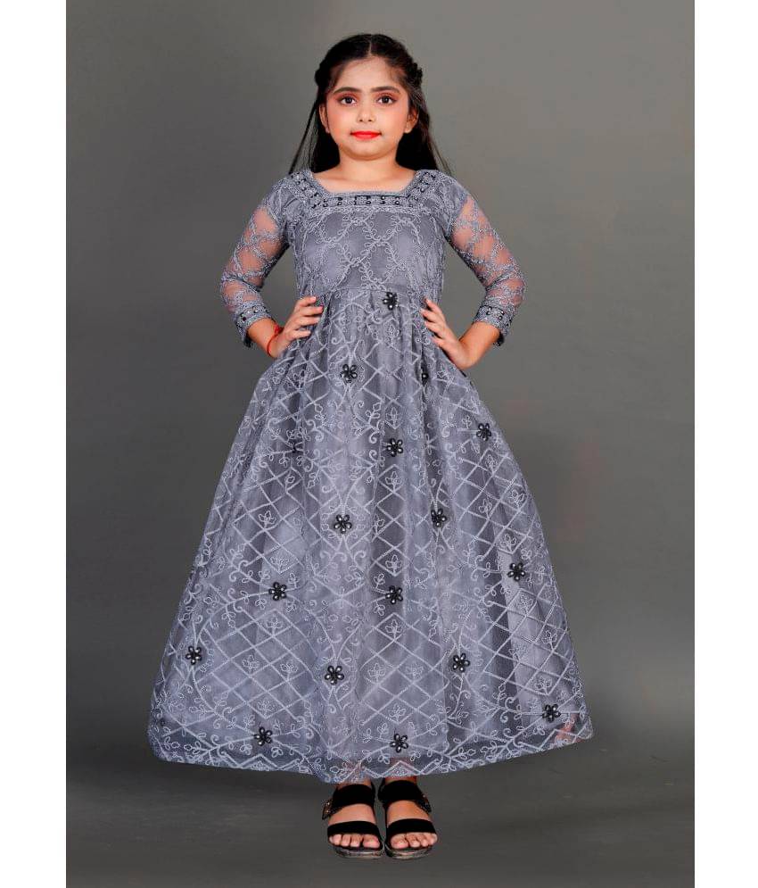    			JULEE Net Gown For Girls ( Pack of 1 , Grey )