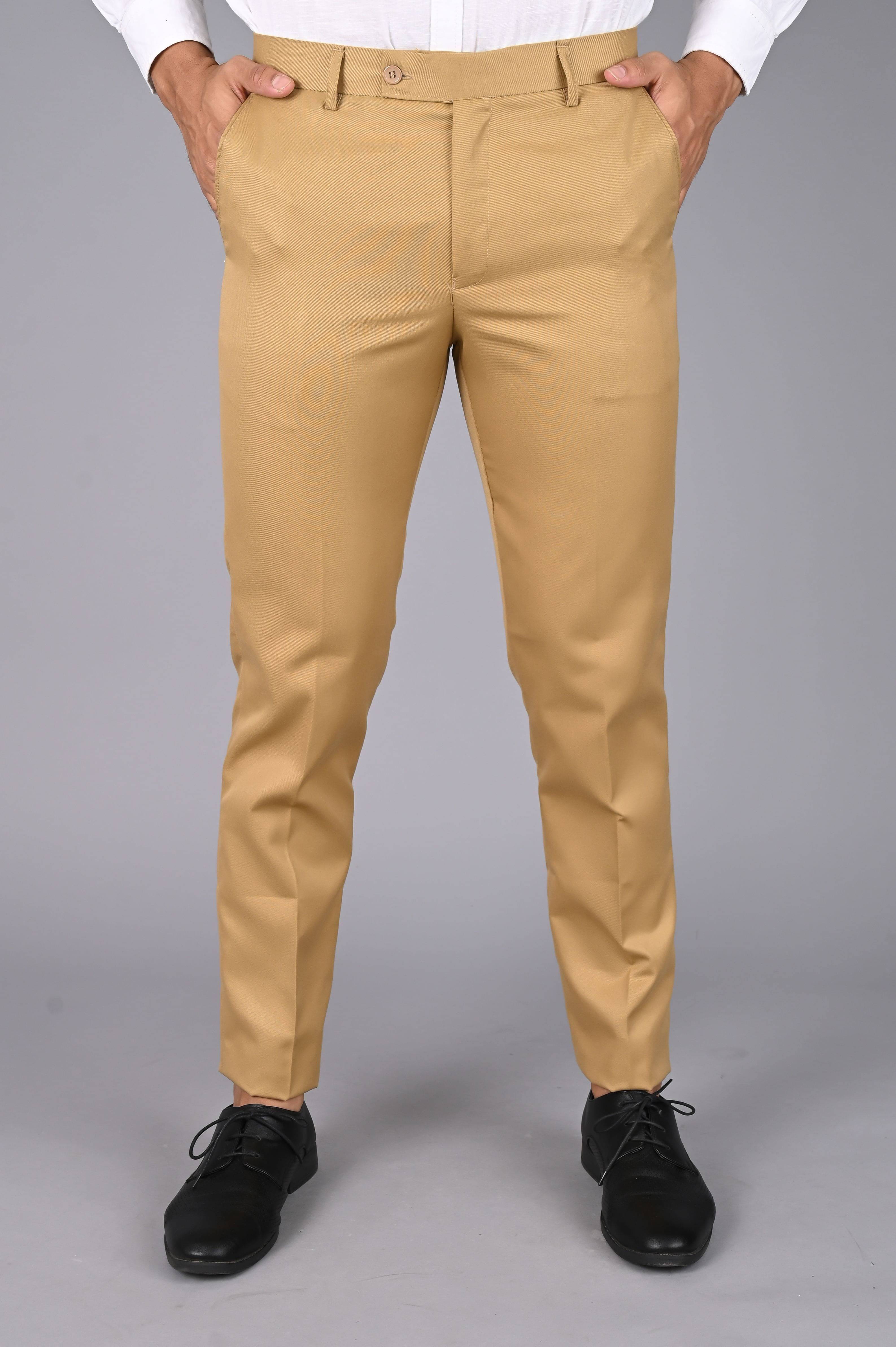     			MANCREW - Yellow Viscose Slim - Fit Men's Formal Pants ( Pack of 1 )