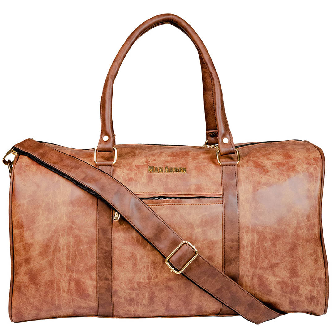     			Man Arden - Tan Leather Duffle Bag