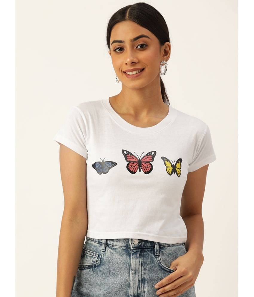 Quinoa Women's Cotton Crop Top ( White ) Quinoa Women's Cotton Crop Top ( White )
