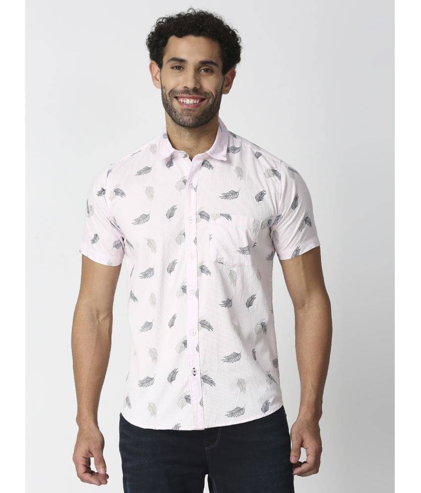 Solemio - Pink Cotton Slim Fit Men's Casual Shirt ( Pack of 1 ) Solemio - Pink Cotton Slim Fit Men's Casual Shirt ( Pack of 1 )