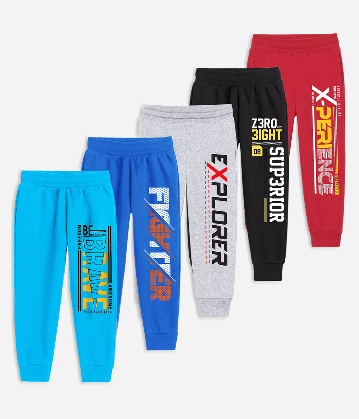 Trampoline Pack of 5 Boys Cotton Blend Trackpant ( Multicolor 2 ) - Track Pants | Buy online on ZillyBuy