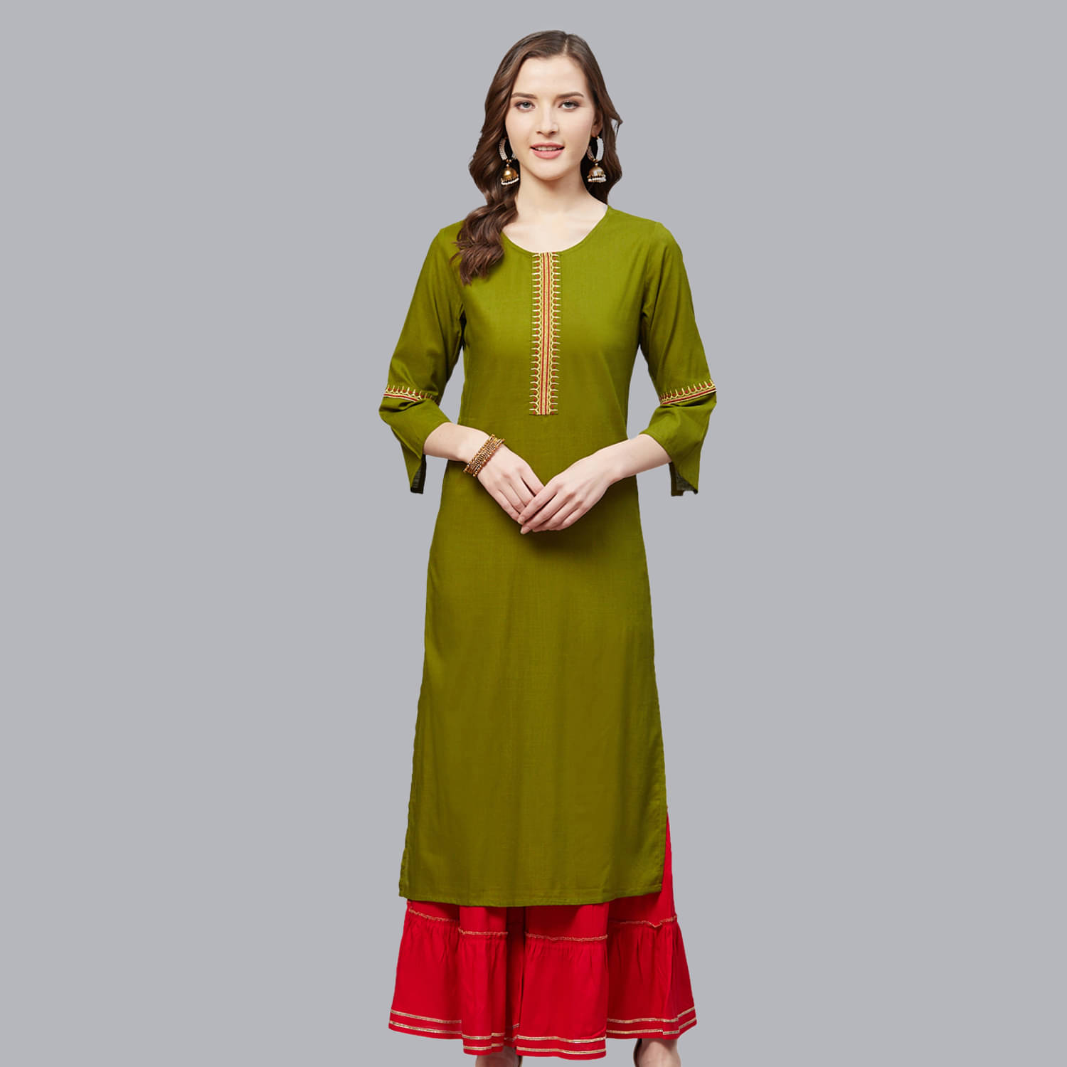 Yash Gallery - Green Straight Rayon Women's Stitched Salwar Suit ( Pack of 1 )     			Yash Gallery - Green Straight Rayon Women's Stitched Salwar Suit ( Pack of 1 )