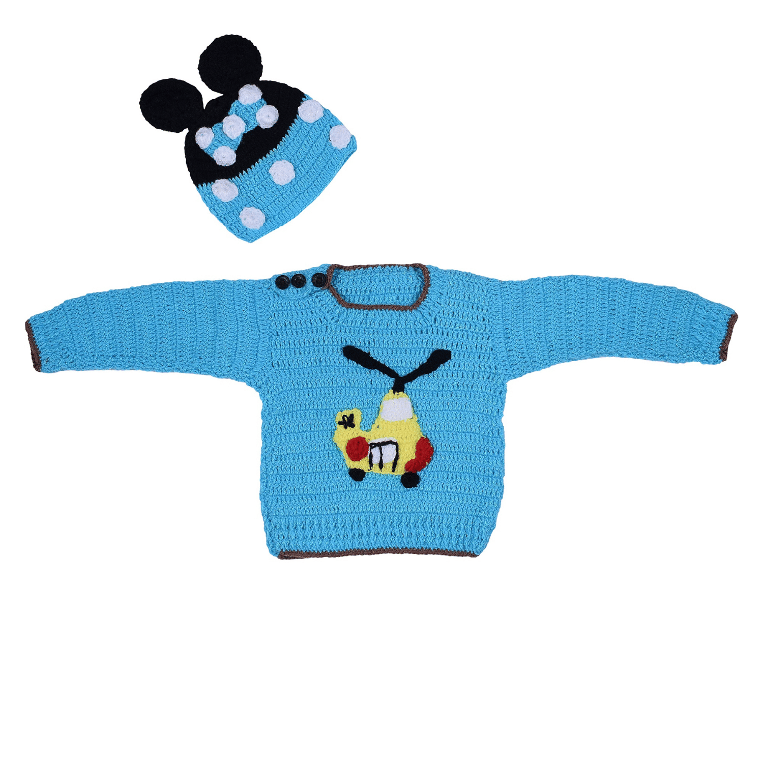     			WINDROP SOLUTIONS Single Baby Girls Woollen Cardigans ( Sky Blue )