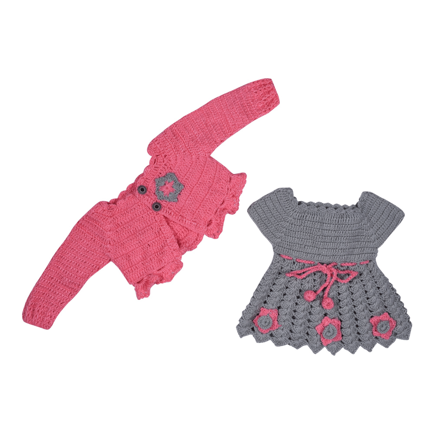     			WINDROP SOLUTIONS Single Baby Girls Woollen Cardigans ( Pink )