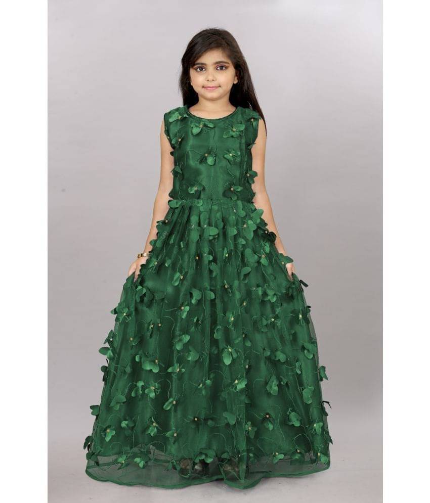     			JULEE Net Gown For Girls ( Pack of 1 , Green )