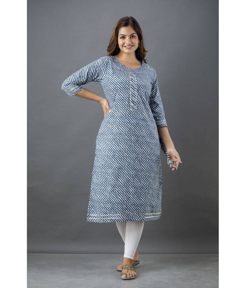     			Lee Moda - Grey Cotton Women's Straight Kurti ( Pack of 1 )