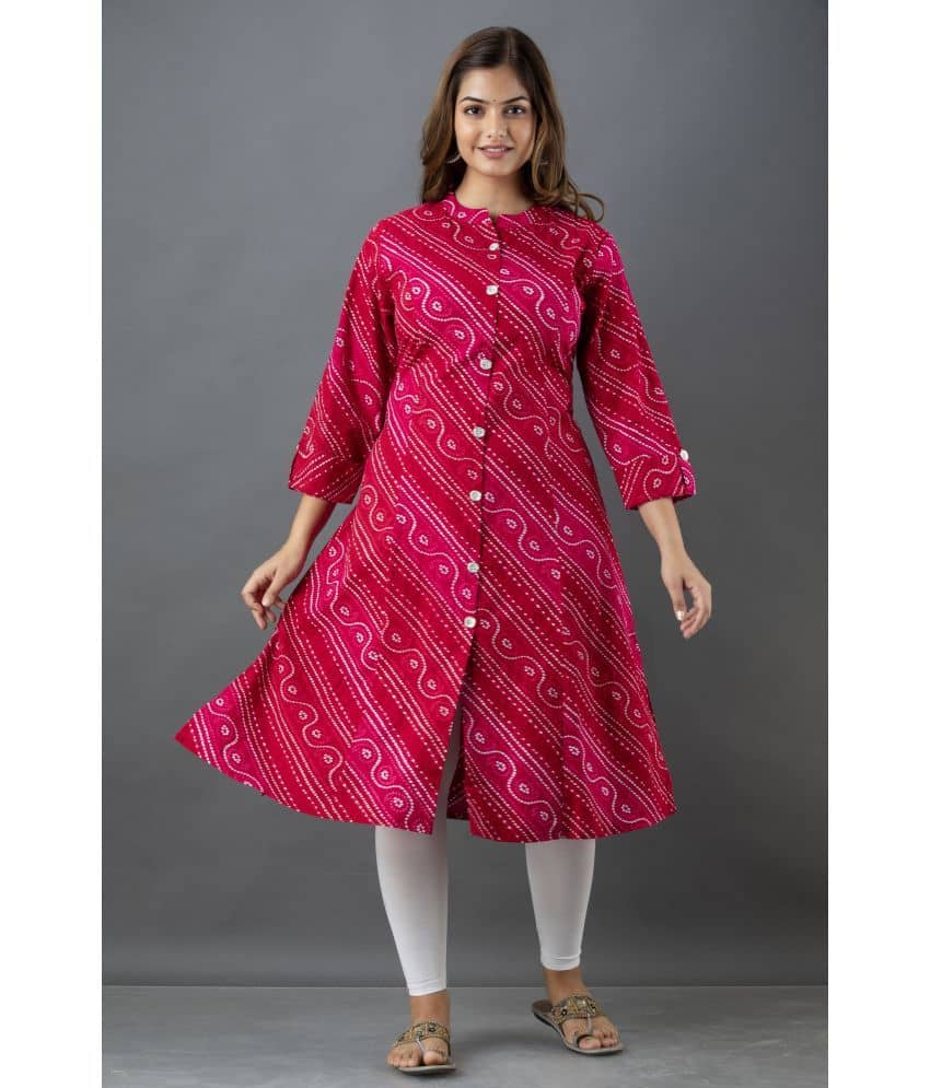 Lee Moda - Red Cotton Women's Front Slit Kurti ( Pack of 1 ) - Kurtis, Tunics | Buy online on ZillyBuy