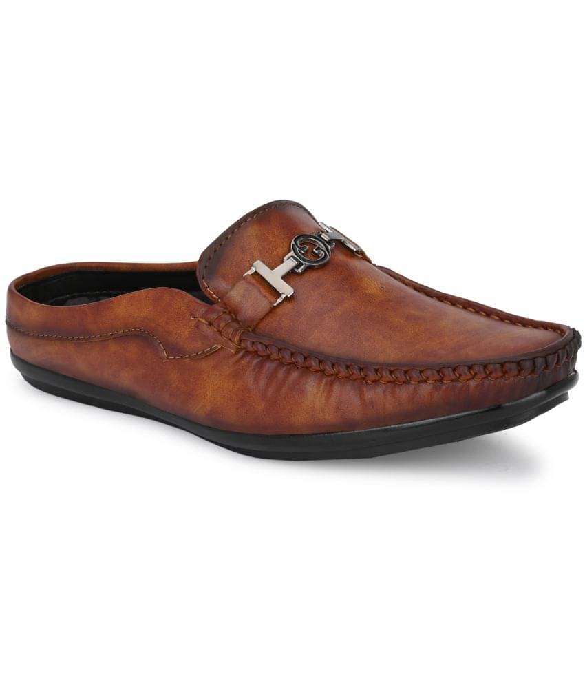 Leeport - Tan Men's Mules Shoes Leeport - Tan Men's Mules Shoes