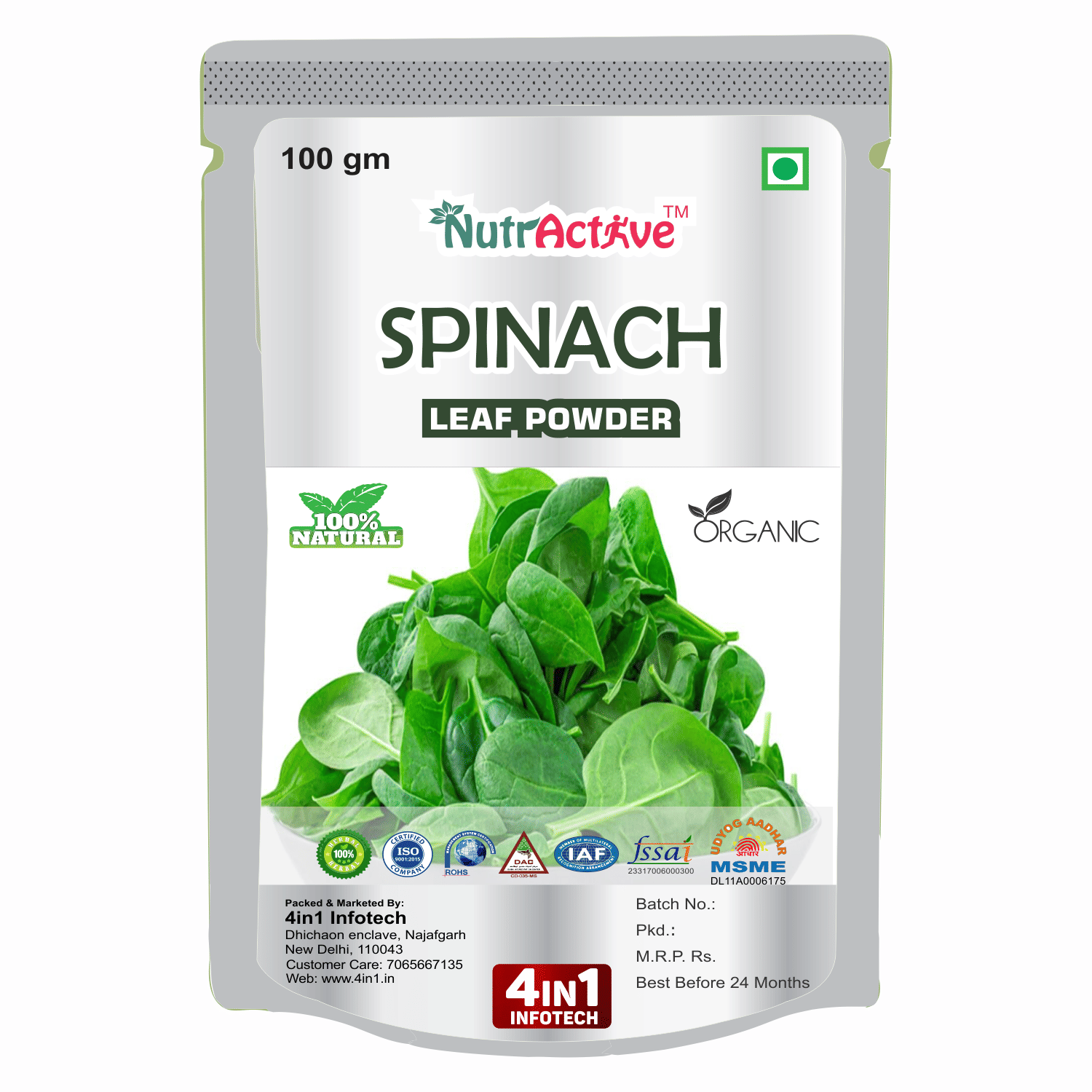NutrActive Palak/ Spinach/ Dry Leaf Instant Mix 100 gm NutrActive Palak/ Spinach/ Dry Leaf Instant Mix 100 gm