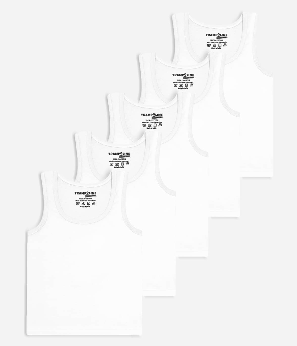     			Trampoline Pack of 5 Baby Boy Cotton Blend Vest ( White )