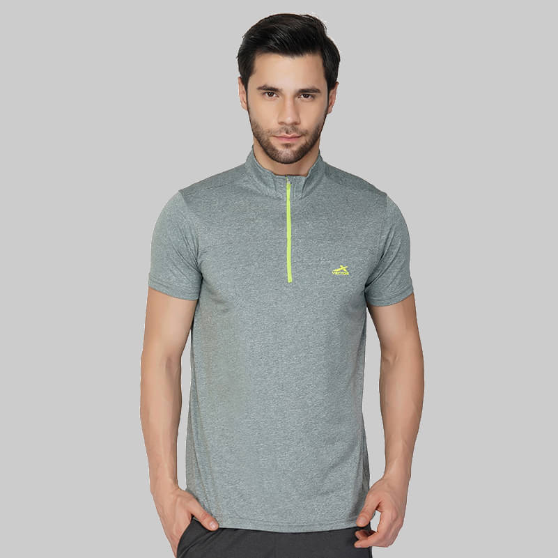 Vector X - Grey Polyester Slim Fit Men's Sports T-Shirt ( Pack of 1 ) Vector X - Grey Polyester Slim Fit Men's Sports T-Shirt ( Pack of 1 )
