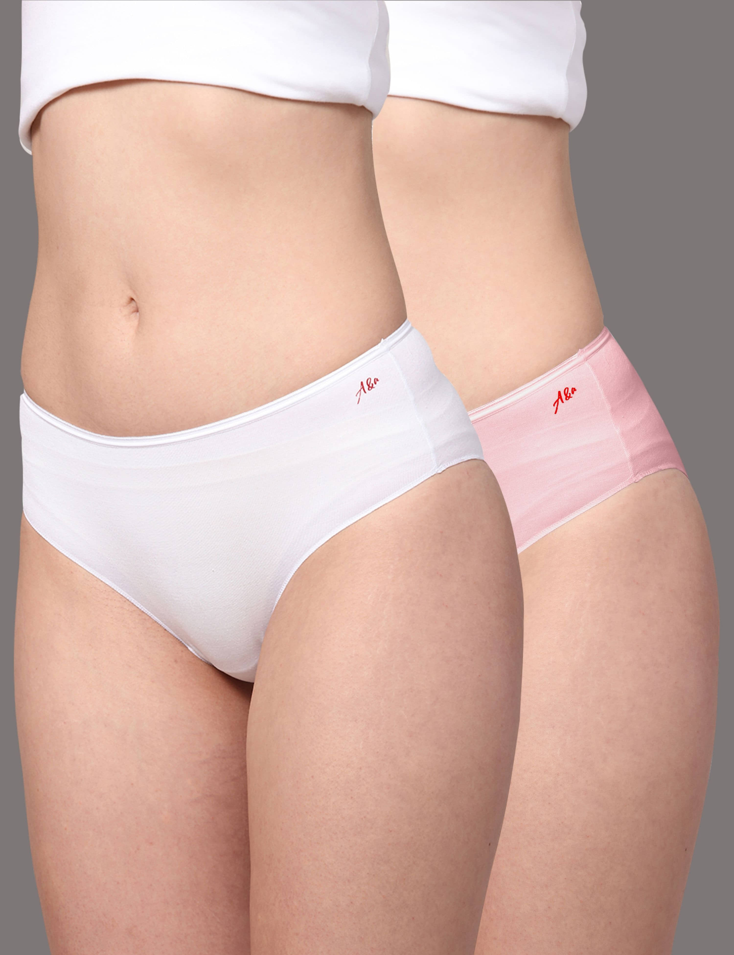 AshleyandAlvis Pack of 2 Modal Solid Women's Hipster ( Multi Color )