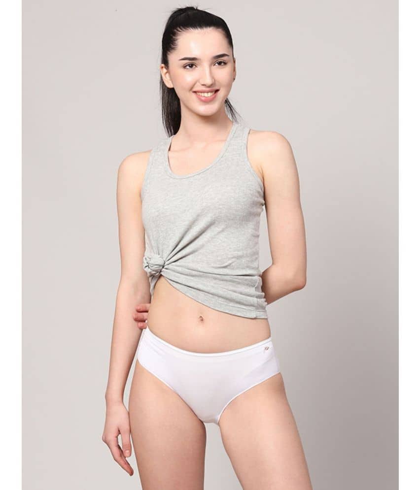 AshleyandAlvis Modal Solid Women's Hipster ( White )