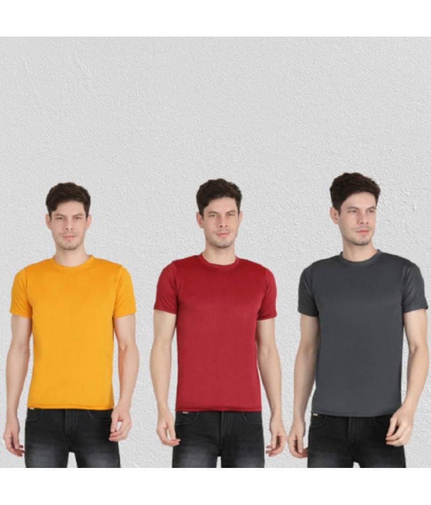 Ben Toi Pack of 3 Polyester Regular Fit Men's T-Shirt ( Grey ) Ben Toi Pack of 3 Polyester Regular Fit Men's T-Shirt ( Grey )