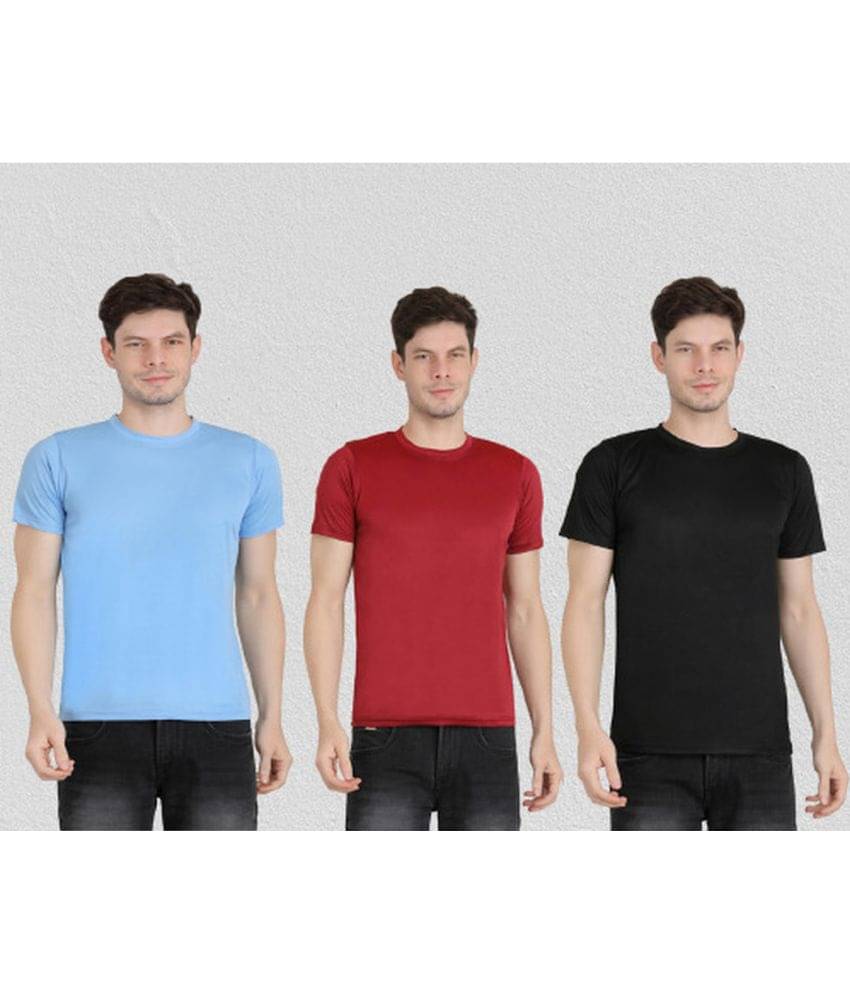     			Ben Toi Pack of 3 Polyester Regular Fit Men's T-Shirt ( Sky Blue )