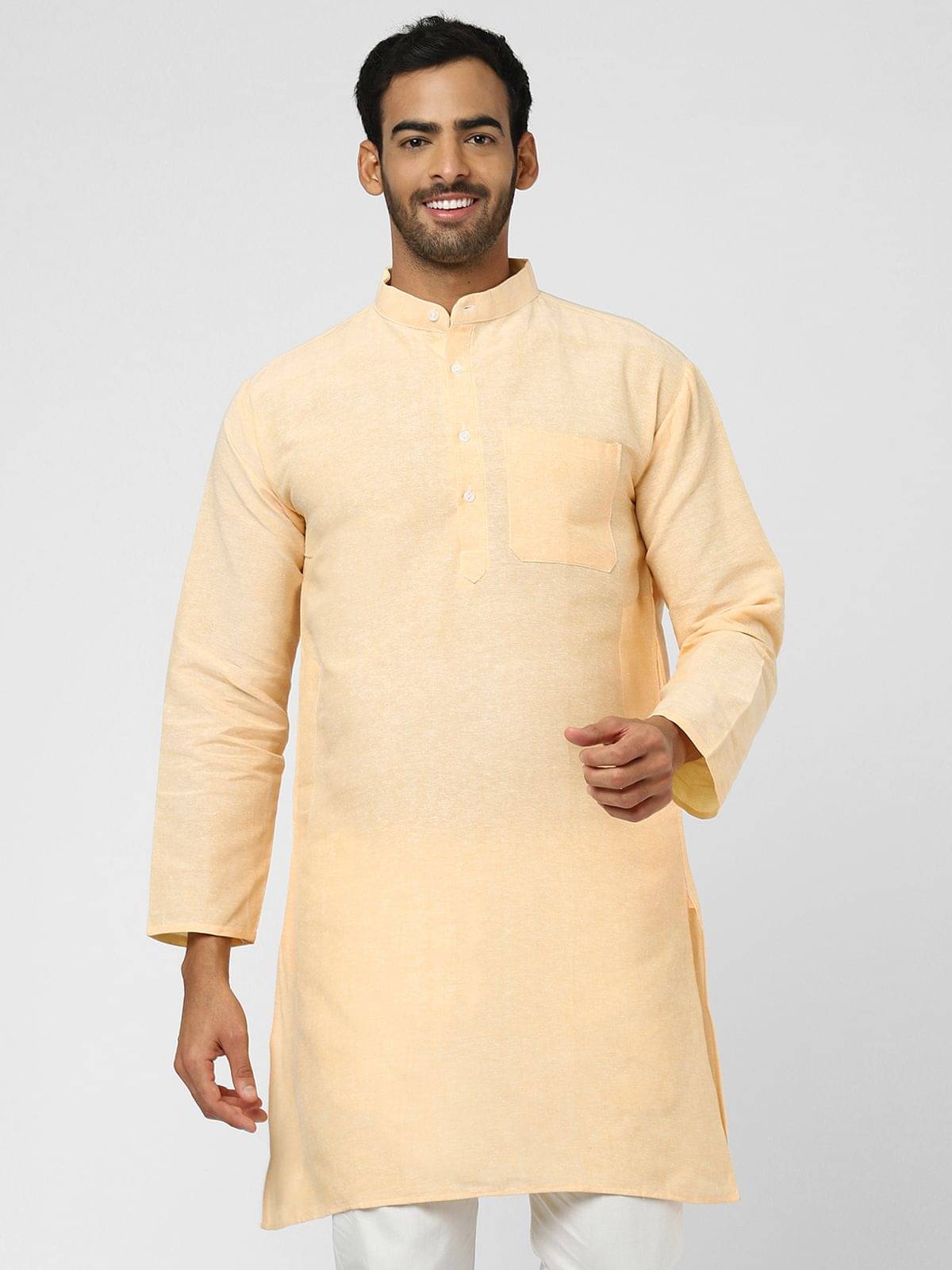     			DESHBANDHU DBK - Beige Cotton Blend Men's Regular Kurta ( Pack of 1 )