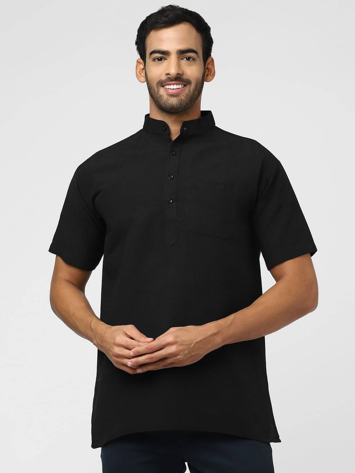     			DESHBANDHU DBK - Black Cotton Men's Regular Kurta ( Pack of 1 )