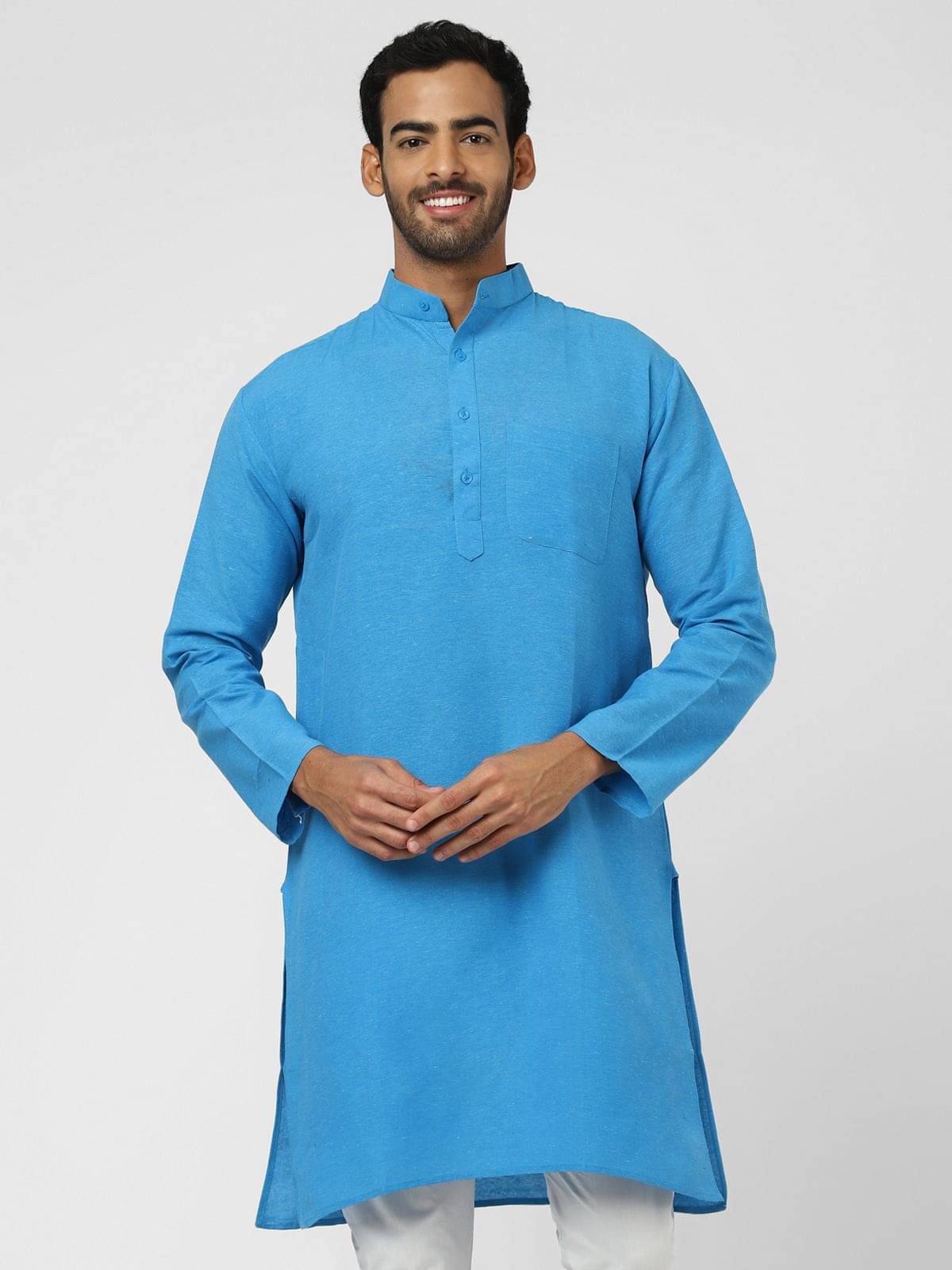     			DESHBANDHU DBK - Blue Cotton Men's Regular Kurta ( Pack of 1 )