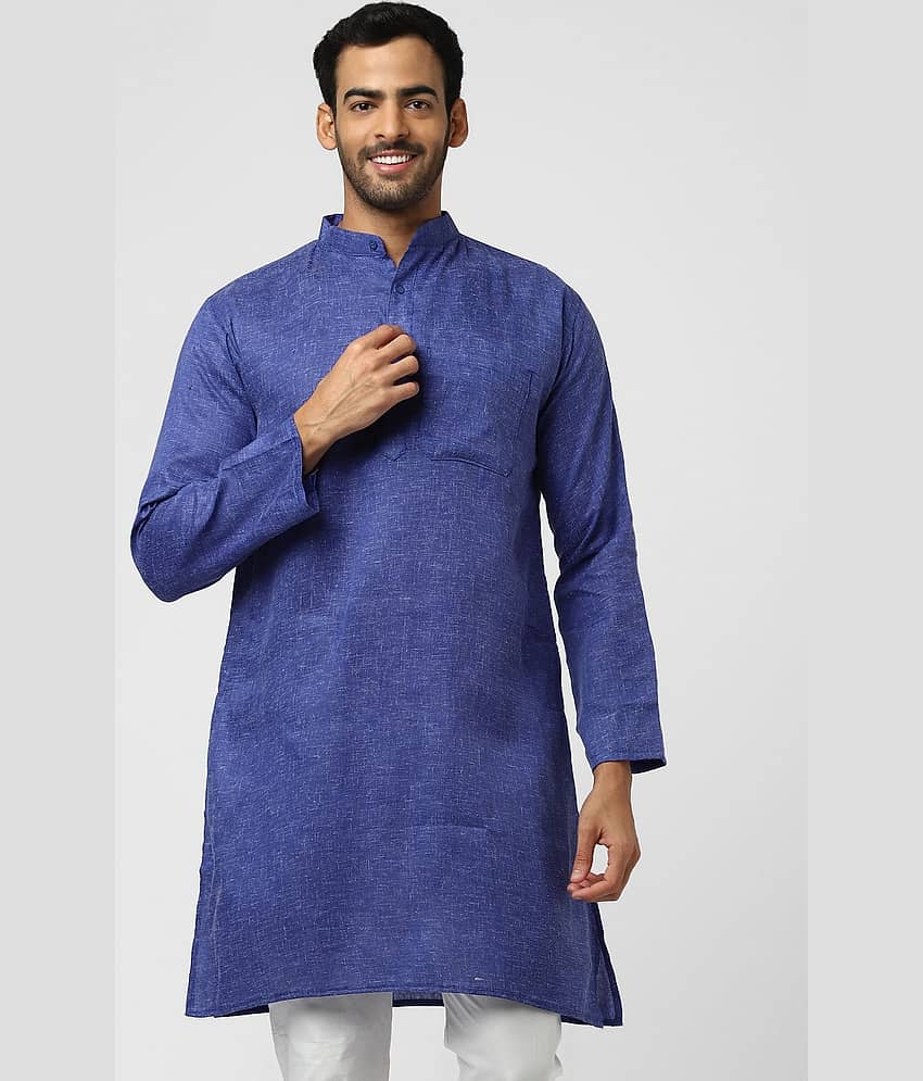 DESHBANDHU DBK - Blue Linen Men's Regular Kurta ( Pack of 1 ) - Kurtas & Kurta Sets | Buy online on ZillyBuy