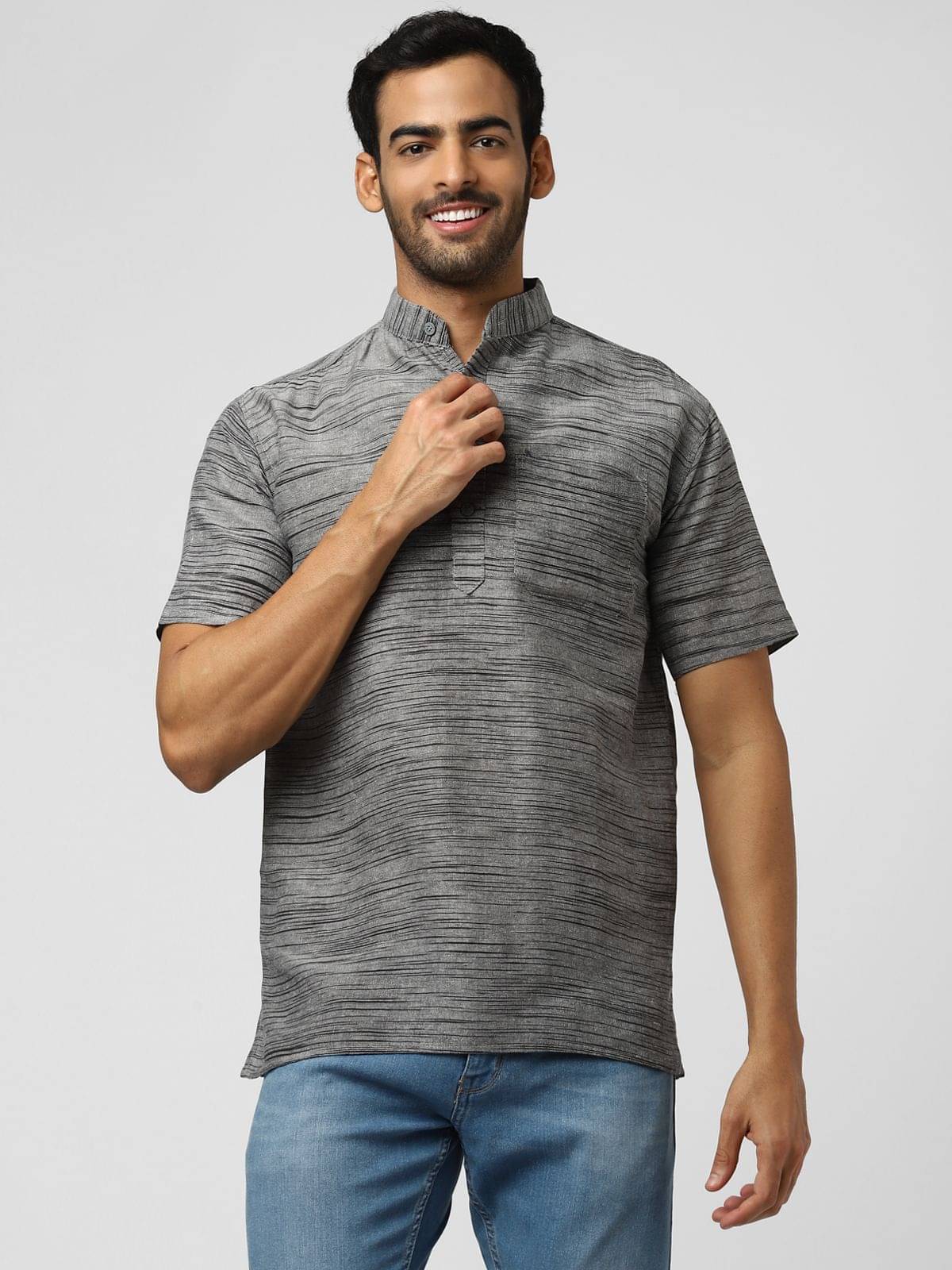 DESHBANDHU DBK - Grey Cotton Men's Regular Kurta ( Pack of 1 ) DESHBANDHU DBK - Grey Cotton Men's Regular Kurta ( Pack of 1 )