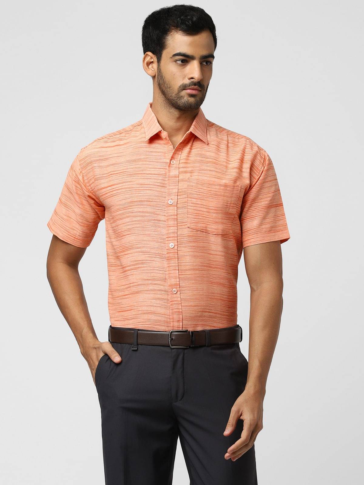 DESHBANDHU DBK - Orange Cotton Regular Fit Men's Formal Shirt (Pack of 1)     			DESHBANDHU DBK - Orange Cotton Regular Fit Men's Formal Shirt (Pack of 1)