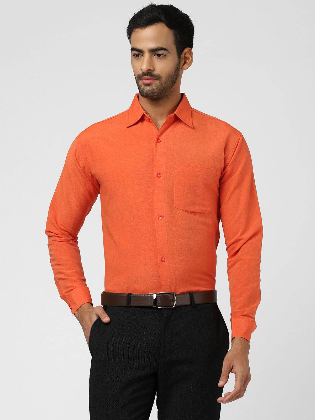     			DESHBANDHU DBK - Orange Cotton Regular Fit Men's Casual Shirt (Pack of 1 )