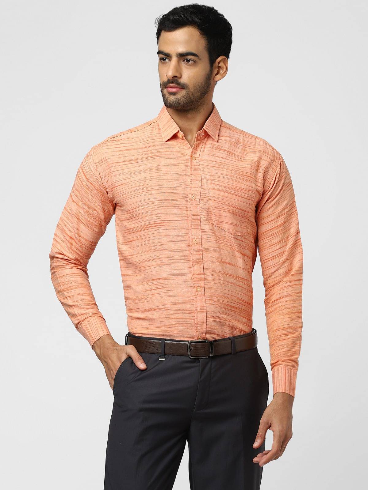     			DESHBANDHU DBK - Orange Cotton Regular Fit Men's Formal Shirt (Pack of 1)