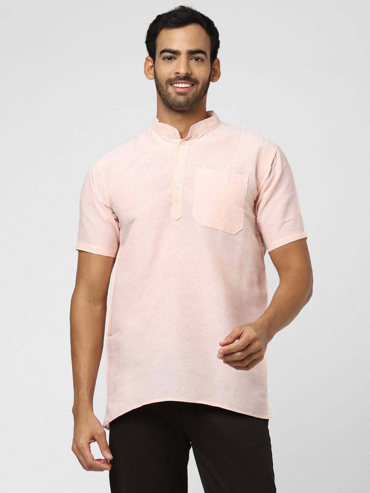     			DESHBANDHU DBK - Peach Cotton Men's Regular Kurta ( Pack of 1 )