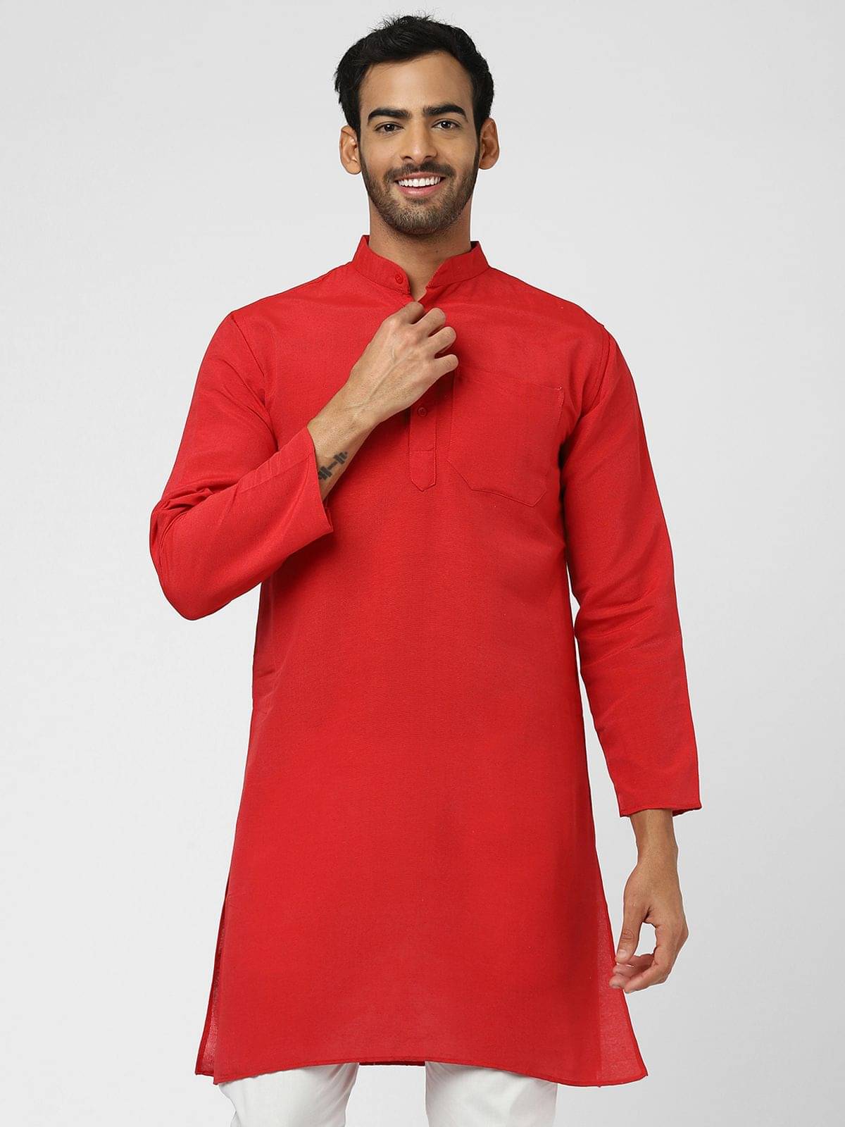     			DESHBANDHU DBK - Red Cotton Men's Regular Kurta ( Pack of 1 )