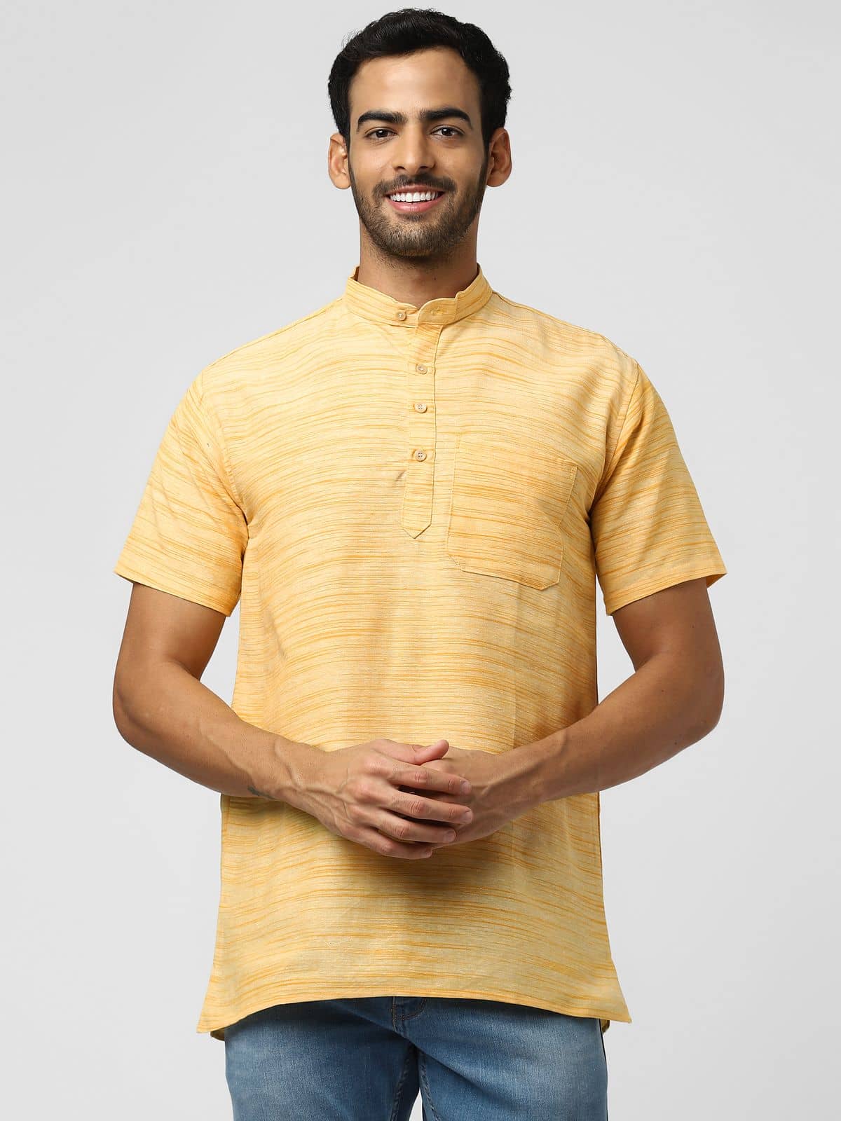 DESHBANDHU DBK - Yellow Cotton Blend Men's Regular Kurta ( Pack of 1 ) - Kurtas & Kurta Sets | Buy online on ZillyBuy