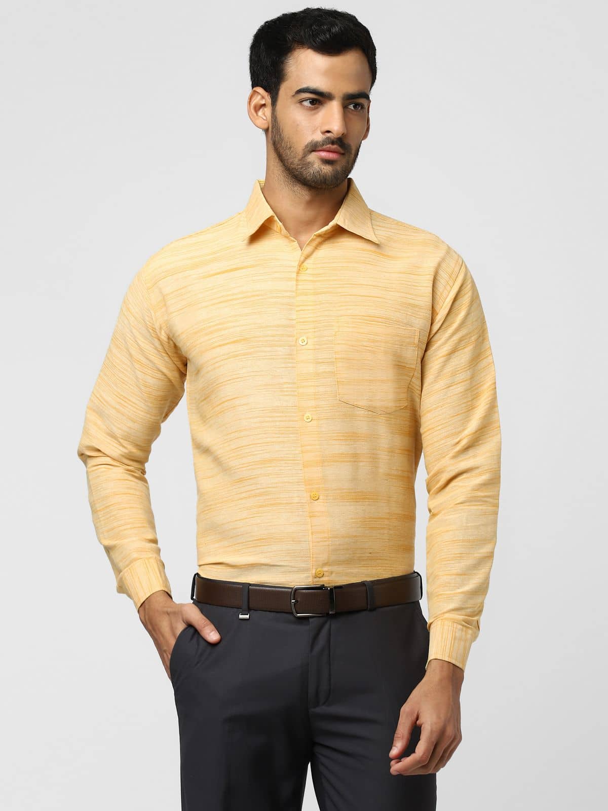 DESHBANDHU DBK - Yellow Cotton Regular Fit Men's Formal Shirt (Pack of 1)