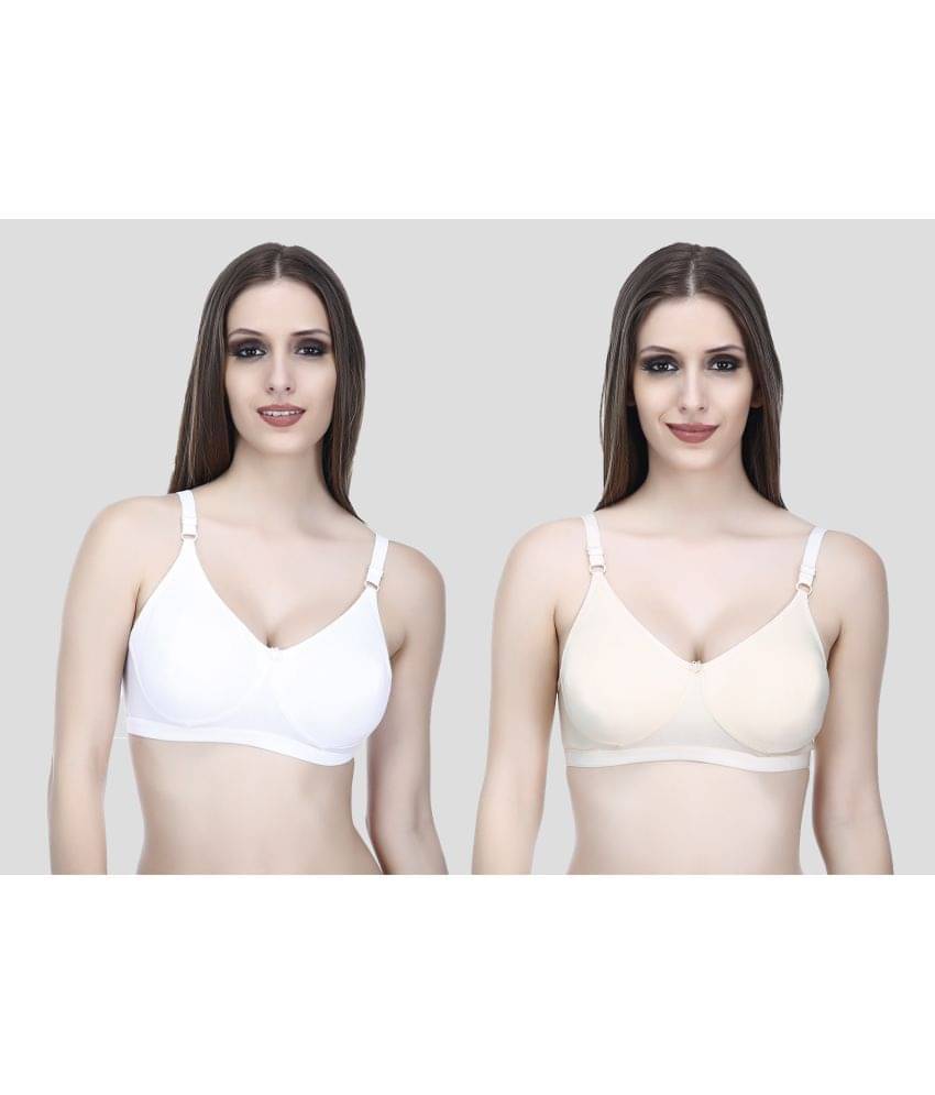 Elina Pack of 2 Cotton Non Padded Women's T-Shirt Bra ( Beige ) Elina Pack of 2 Cotton Non Padded Women's T-Shirt Bra ( Beige )