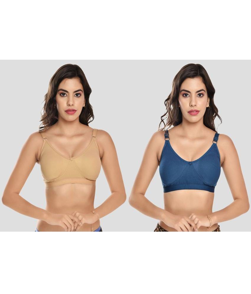     			Elina Pack of 2 Cotton Non Padded Women's T-Shirt Bra ( Green )