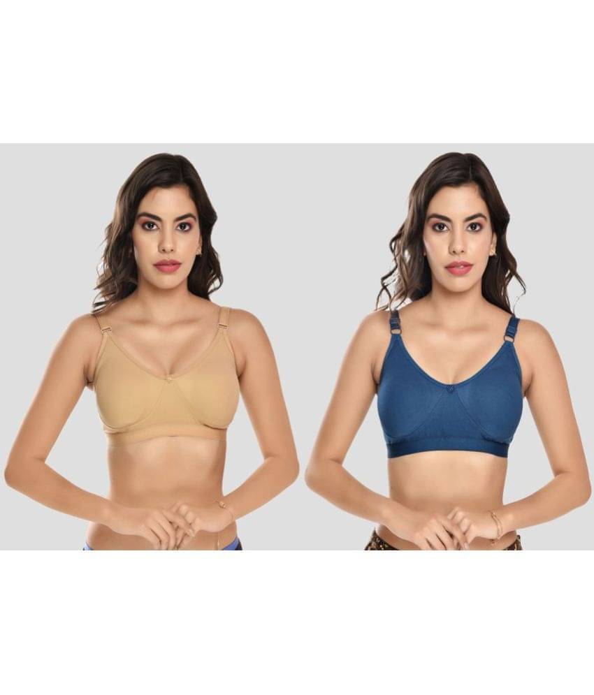     			Elina Pack of 2 Cotton Non Padded Women's T-Shirt Bra ( Multicolor )