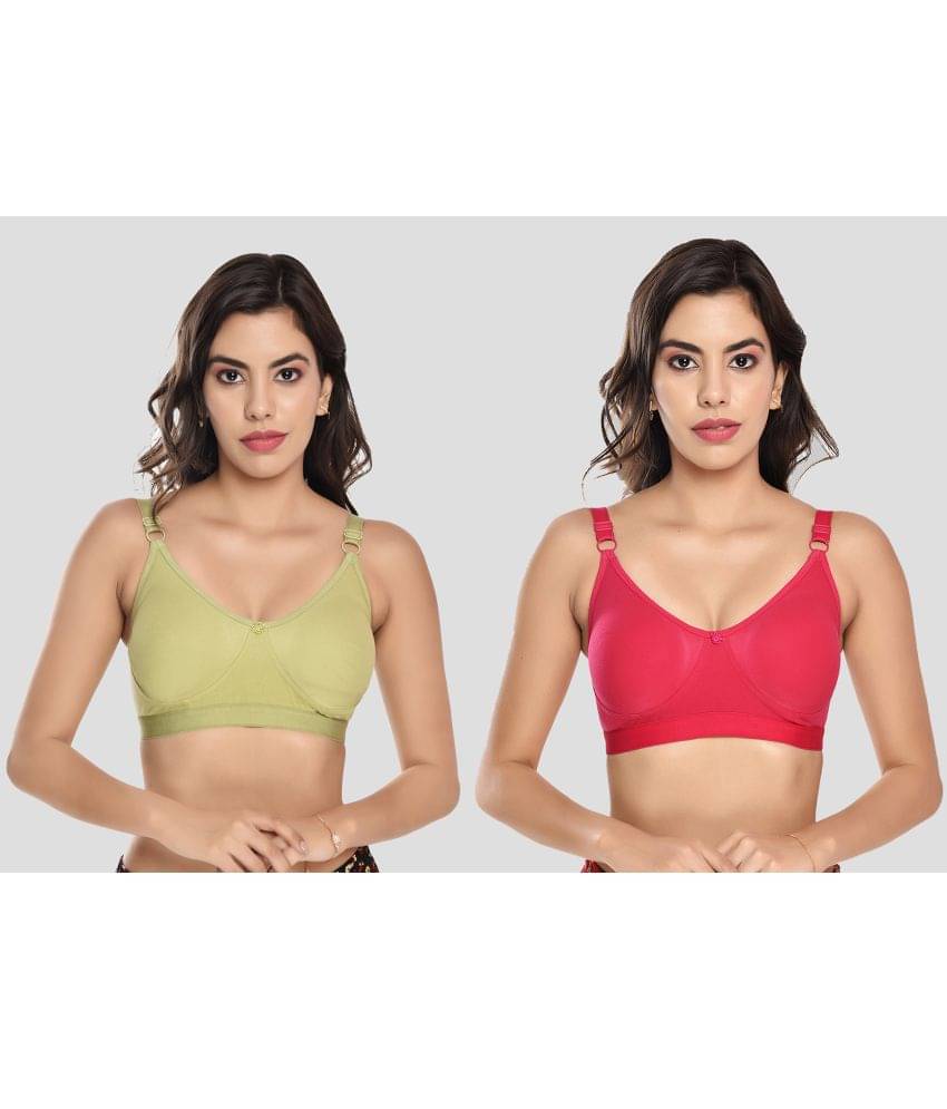     			Elina Pack of 2 Cotton Non Padded Women's T-Shirt Bra ( Multicolor )