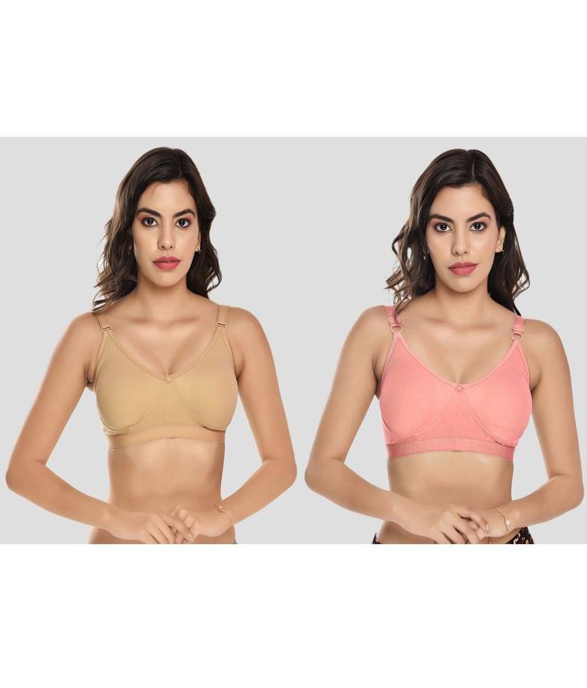 Elina Pack of 2 Cotton Non Padded Women's T-Shirt Bra ( Peach ) Elina Pack of 2 Cotton Non Padded Women's T-Shirt Bra ( Peach )