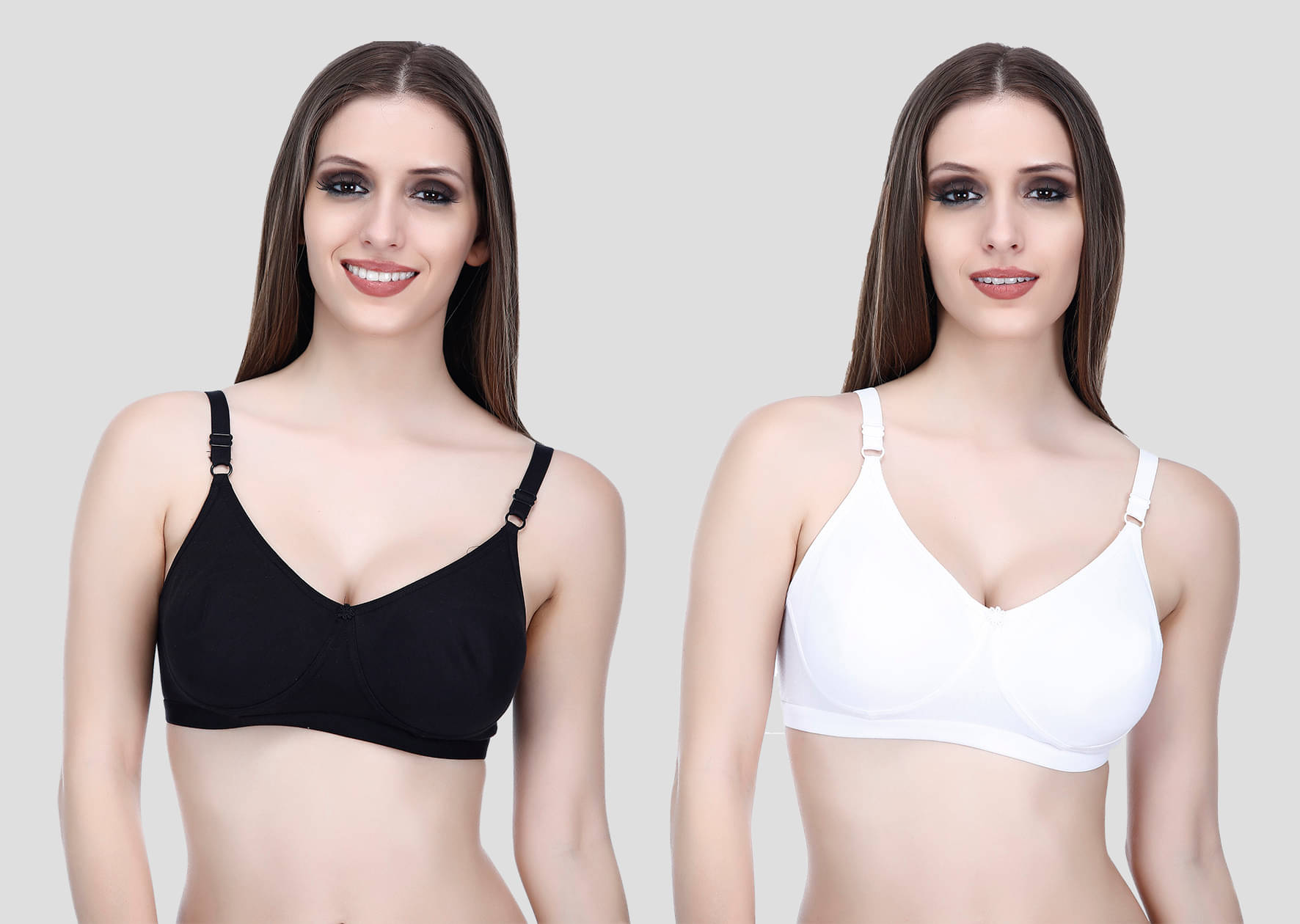     			Elina Pack of 2 Cotton Non Padded Women's T-Shirt Bra ( White )