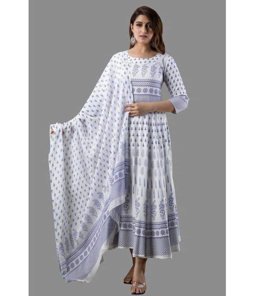 LEE MODA EXPORT - White Rayon Women's Anarkali Kurti ( Pack of 1 ) - Kurtis, Tunics | Buy online on ZillyBuy