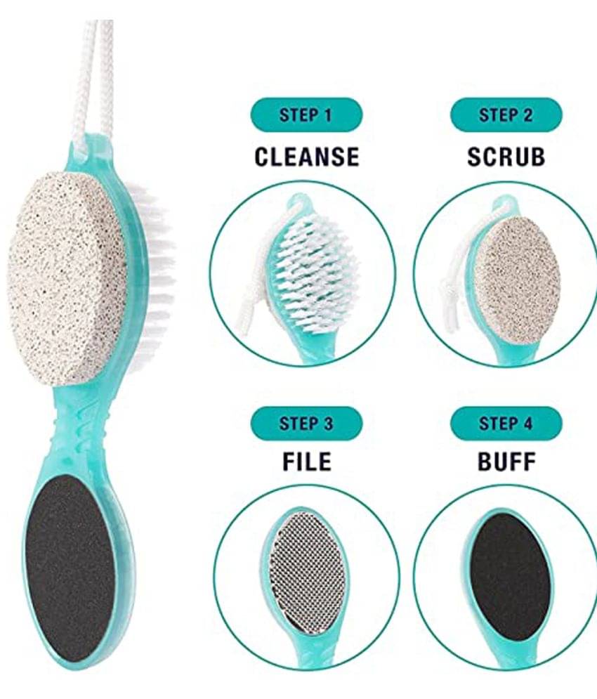     			Lenon 4 In 1 Foot Pedicure Brush, Pumice Stone, Scrubber & File | Remove Dry, Crack Hard Skin, Calluses and Warts for Feet, Toes
