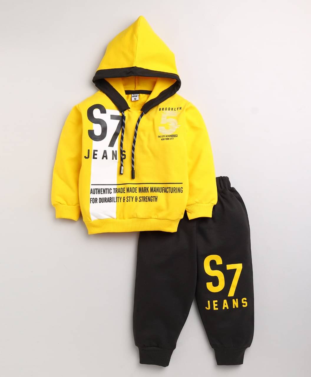     			Mars Infiniti Pack of 1 Boys Cotton T-Shirt & Trackpants Set ( Yellow )