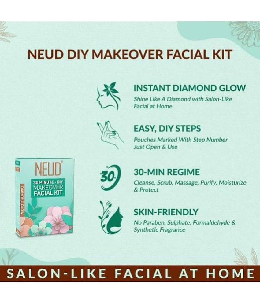 NEUD 6-Step DIY Makeover Facial Kit for Salon-Like Glow at Home - 1 Pack (60 g)