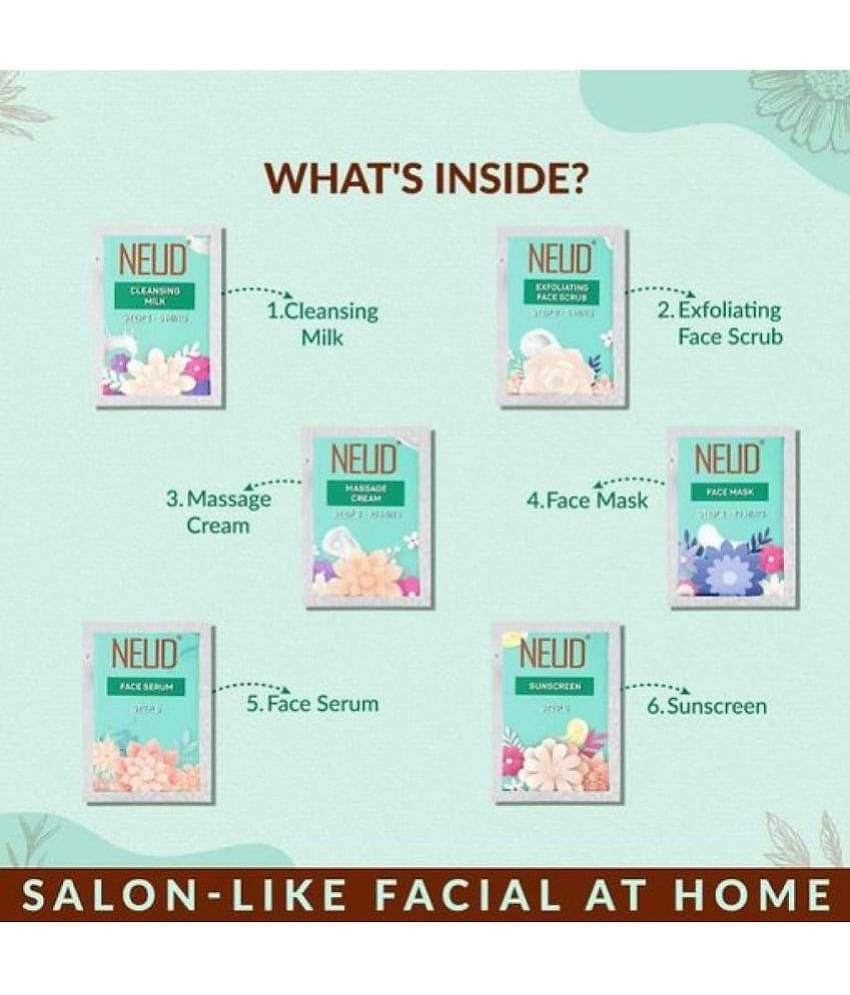 NEUD 6-Step DIY Makeover Facial Kit for Salon-Like Glow at Home - 1 Pack (60 g)