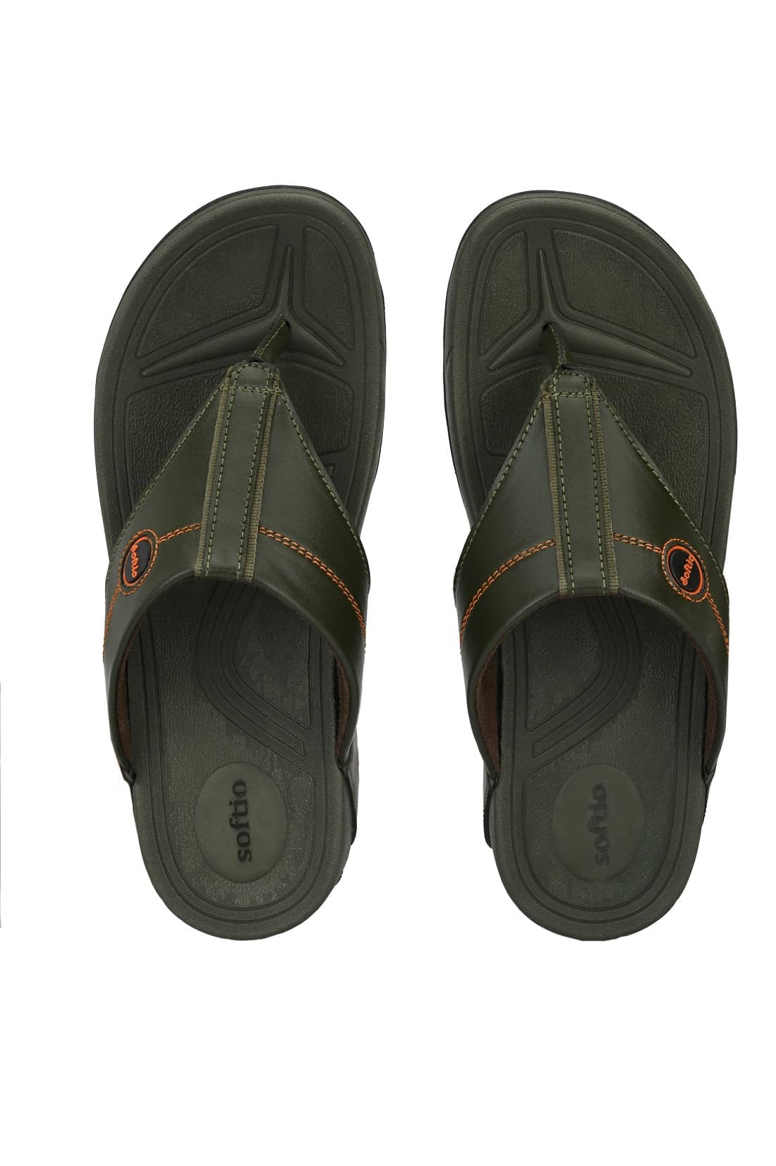 softio - Olive Men's Thong Flip Flop